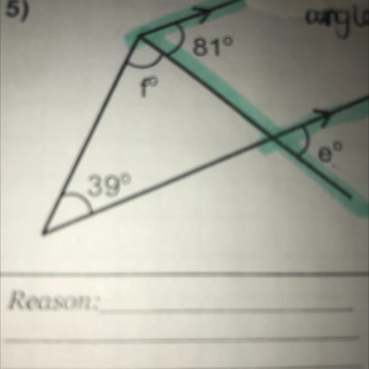 Calculate the missing angle and give a reason for your answer-example-1