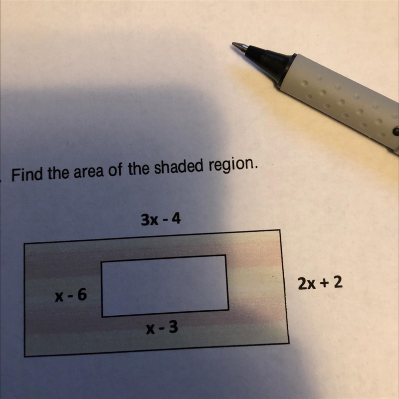 Need answer ASAP!! Find the area of the shaded region.-example-1