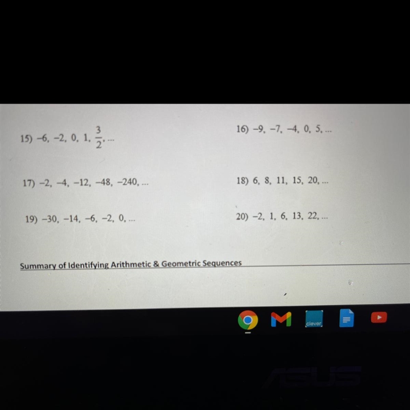 EXTRA POINTS ASAP what are the next 3 terms in each sequence (15-20)-example-1