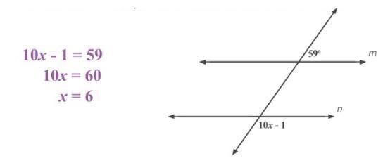 Omar used this equation to find the value of x when m || n, but he is checking his-example-1