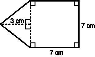 What is the area of the composite figure? 70 cm² 59.5 cm² 54.25 cm² 49 cm²-example-1