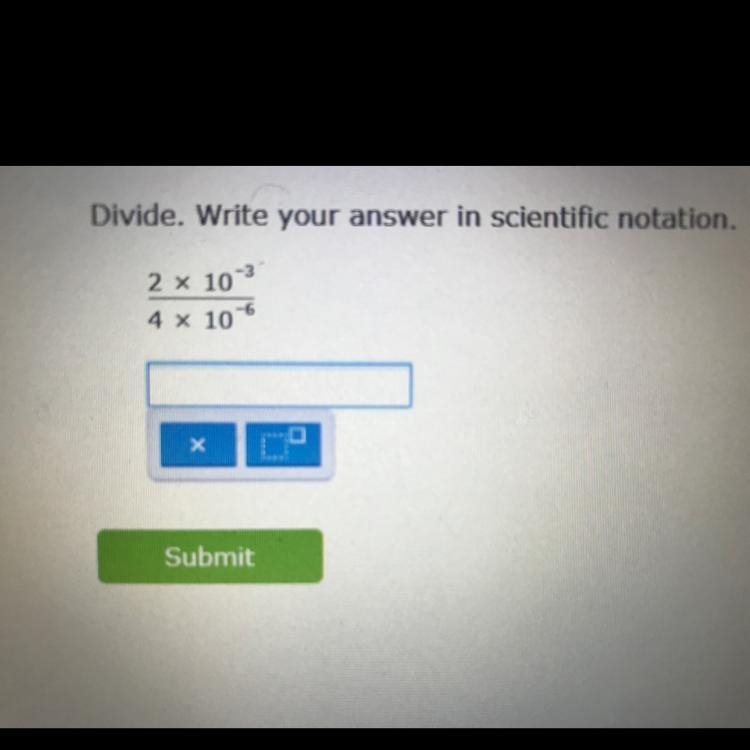 Divide. Write your answer in scientific notation.-example-1