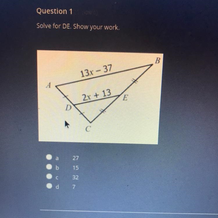 CAN SOMEONE HELP ME ASAP PLS I NEED TO SOLVE FOR DE-example-1