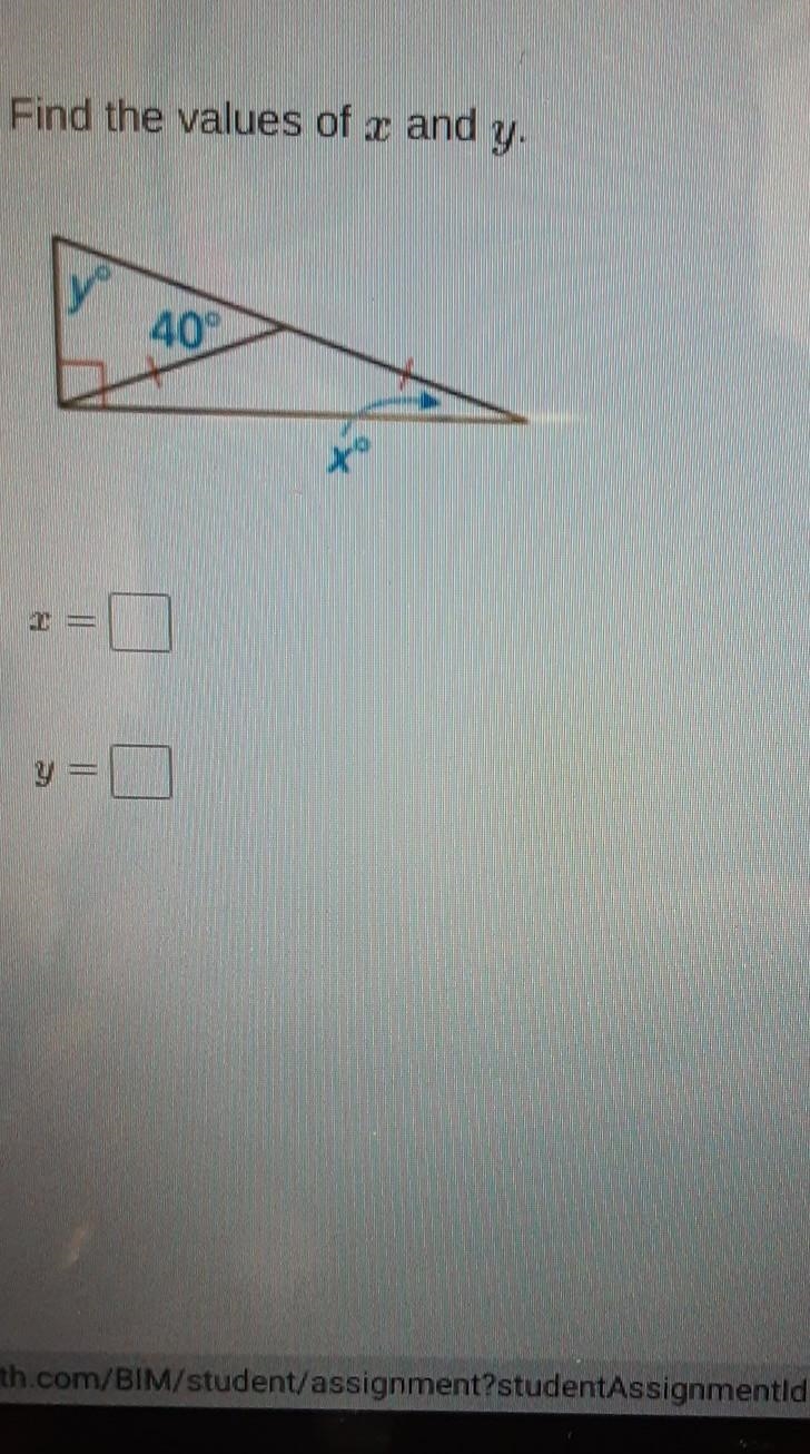 Find the values of x and y.​-example-1