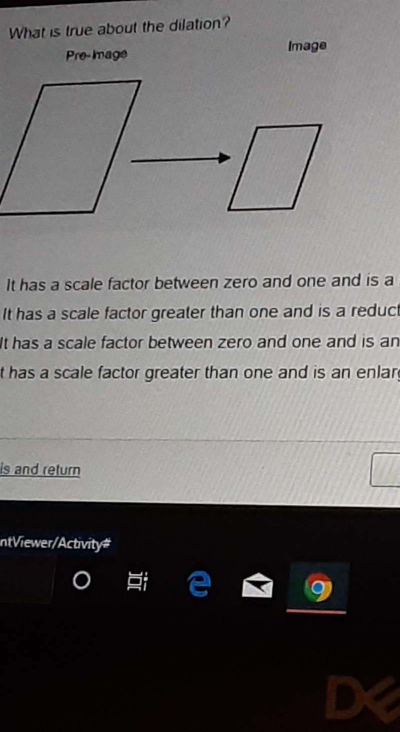 What is true about the dilation?​-example-1