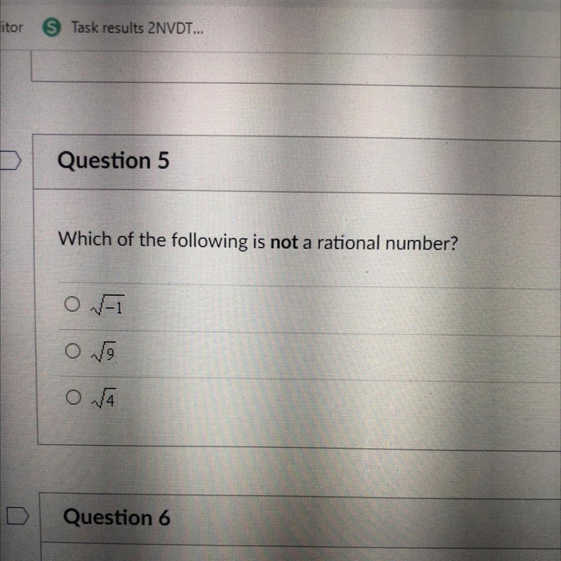 Which of the following is not a rational number? Help please-example-1