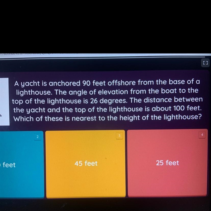 The options are 135 feet, 45 feet, 25 feet, and 110 feet-example-1