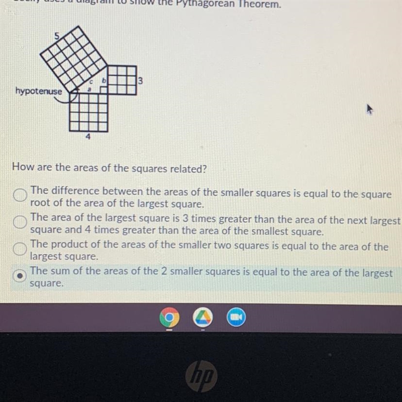 How are the ateas of the squares related? HELP-example-1