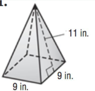 Find the Surface Area of the Square Pyramid.-example-1