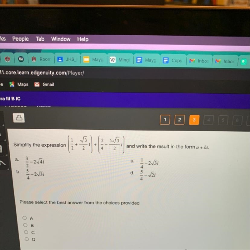 3 5.73 Simplify the expression 1 + 2 + and write the result in the form a + bi. 2 4 2 a-example-1