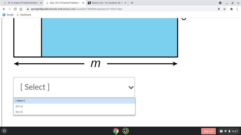 What expression shows the area of shaded rectangle? The two answers to answer my question-example-2