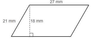 What is the area of the parallelogram? Enter your answer in the box. ___mm²-example-1