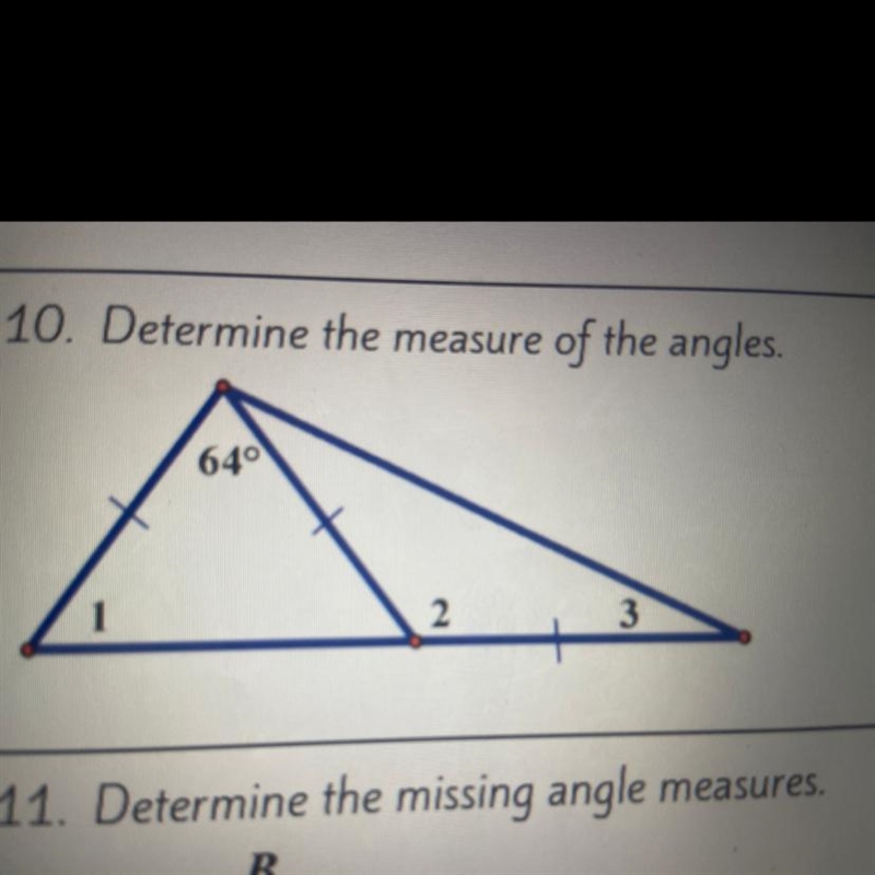 Determine the measure of the angles. m<1 = m<2 = m<3 =-example-1