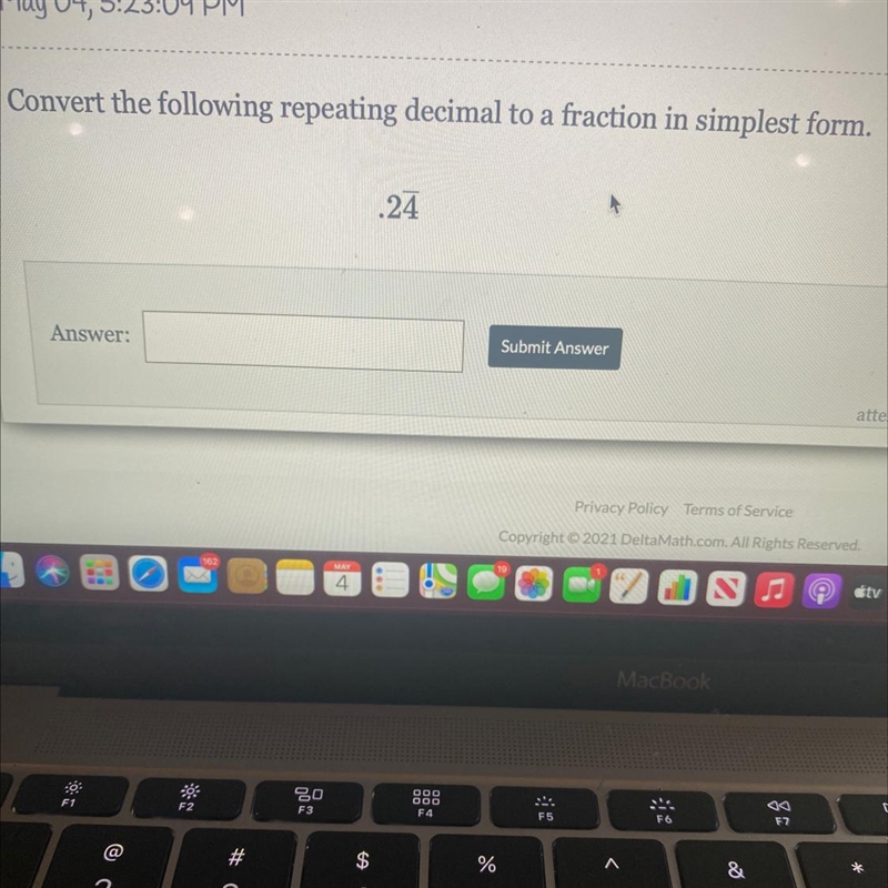 .24 repeating as a fraction but the 4 is the only thing repeating-example-1