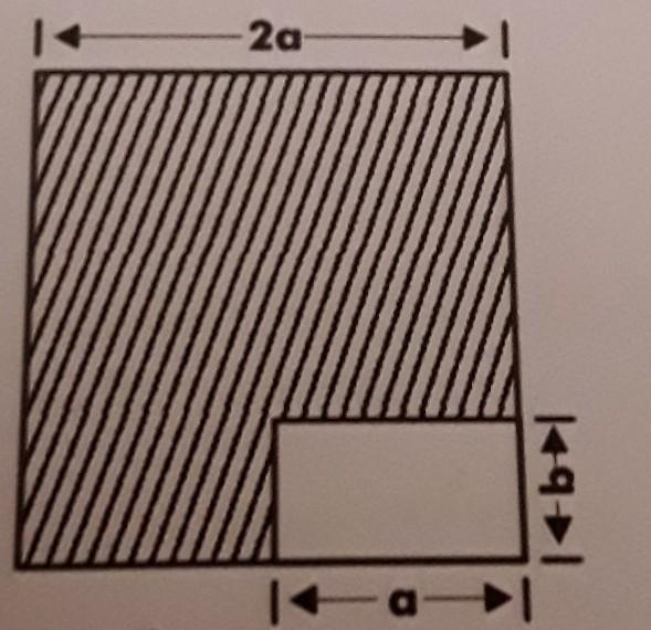 What is the area of the shaded part of the square? options: a) 2a {}^(2) - a \: \: \: \: \: b-example-1