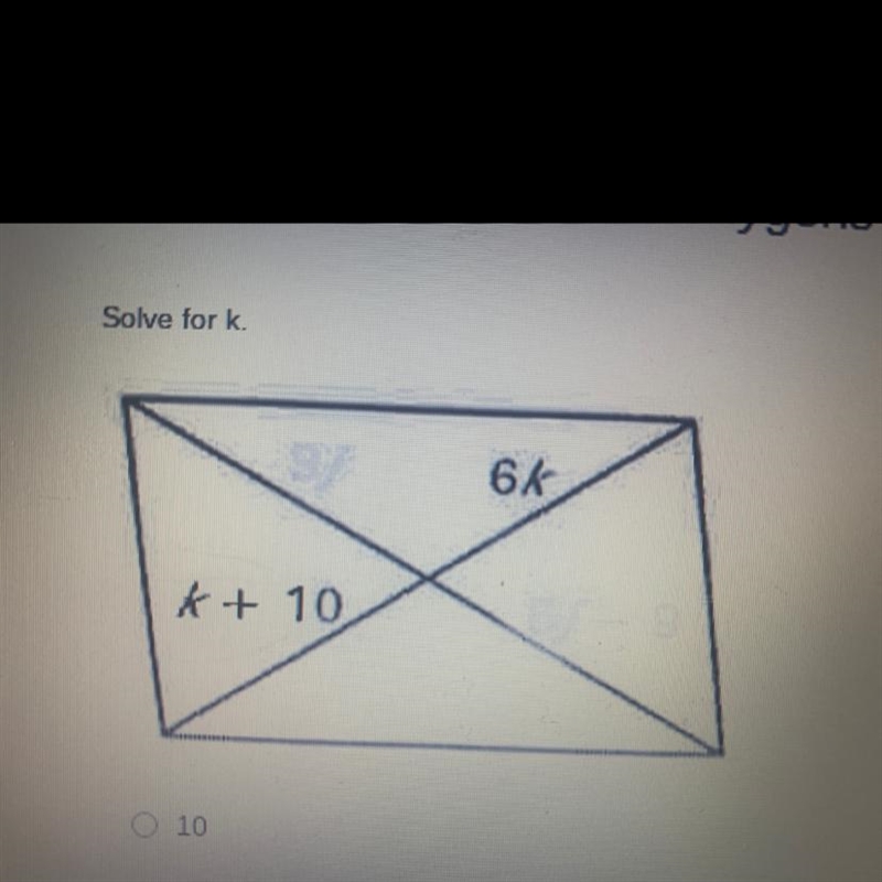 Solve for k. A.10 B.2 C. 5 HELP NOW PLEASE-example-1