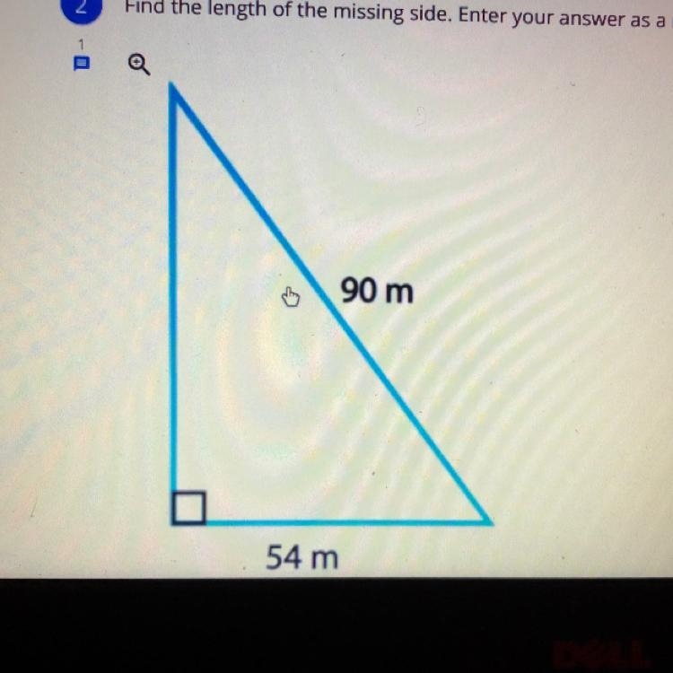 Find the length of the missing side. Enter your answer as a number only.-example-1