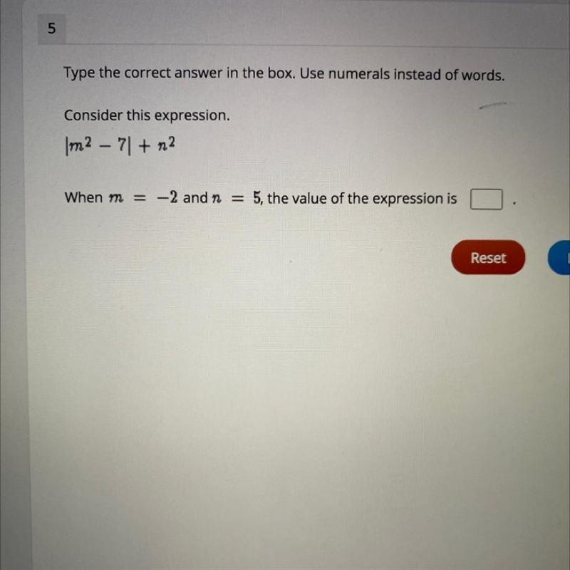 Type the correct answer in the box. Use numerals instead of words. Consider this expression-example-1