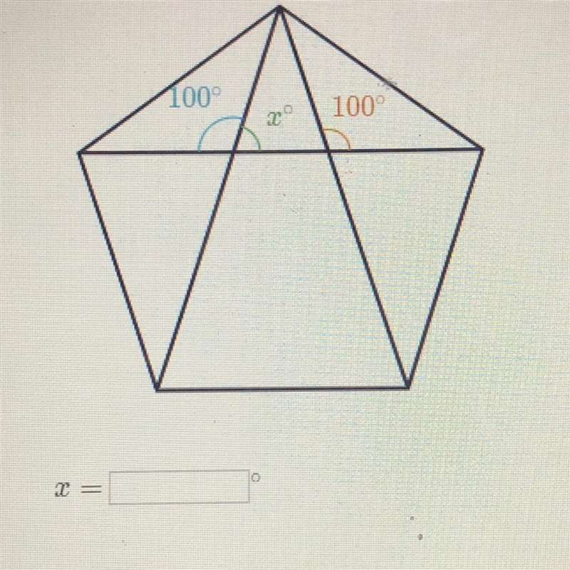 What does x equal here?-example-1