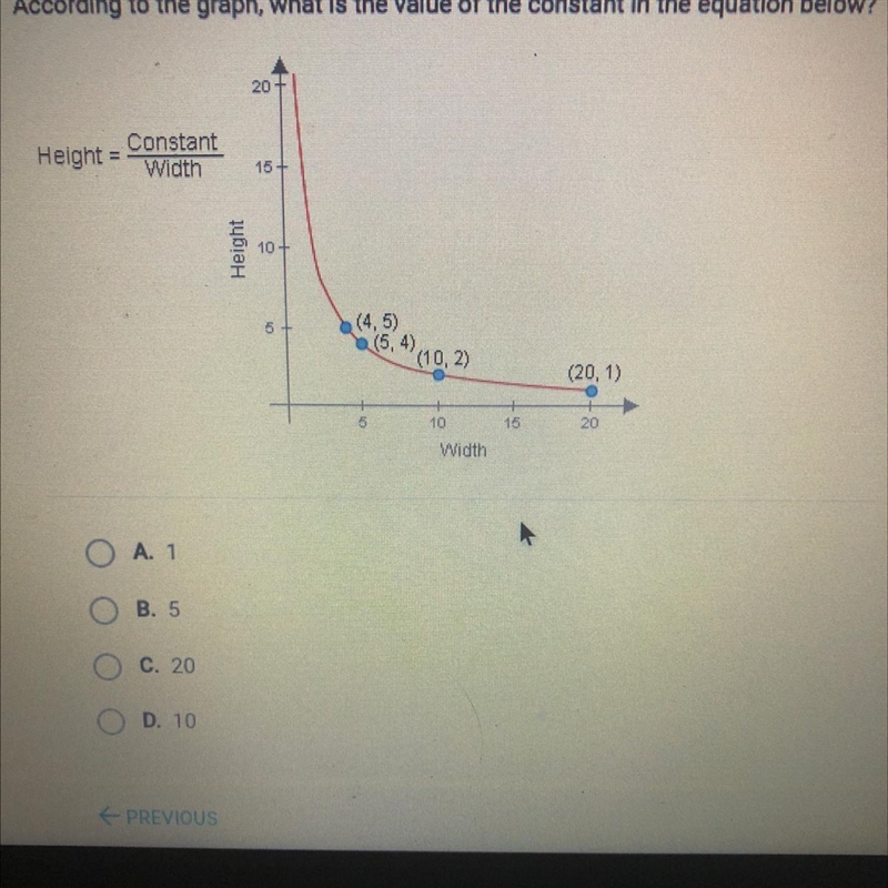 According to the graph, what is the value of the constant in the equation below?-example-1