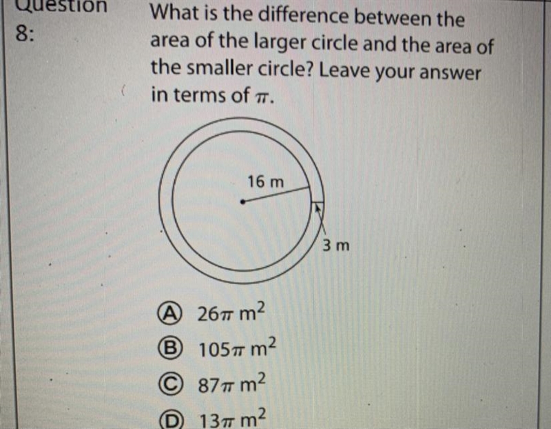 what is the difference between the area of the larger circle and the area of the smaller-example-1