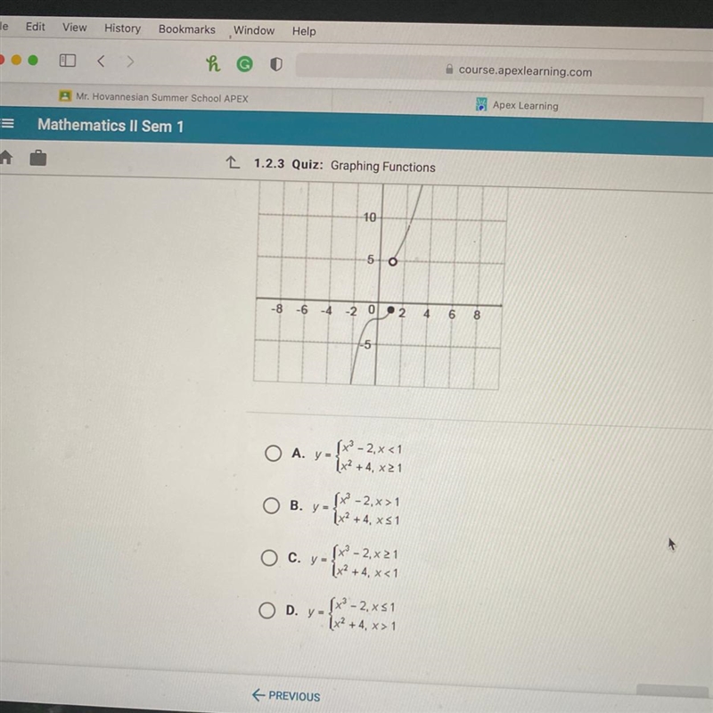 Which of the following functions is graphed below?-example-1