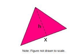 If X = 18 units and h = 14 units, then what is the area of the triangle shown above-example-1