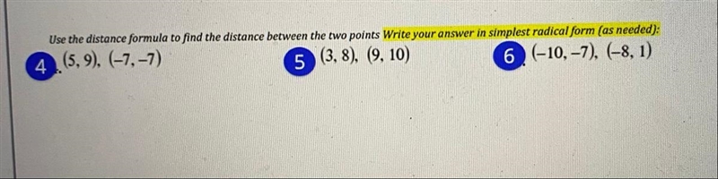 Use the distance formula to find distance between two points. Need help on this ASAP-example-1