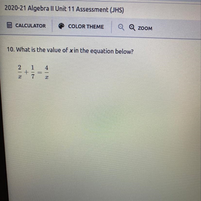 10. What is the value of xin the equation below? 4 2 + 7 2-example-1