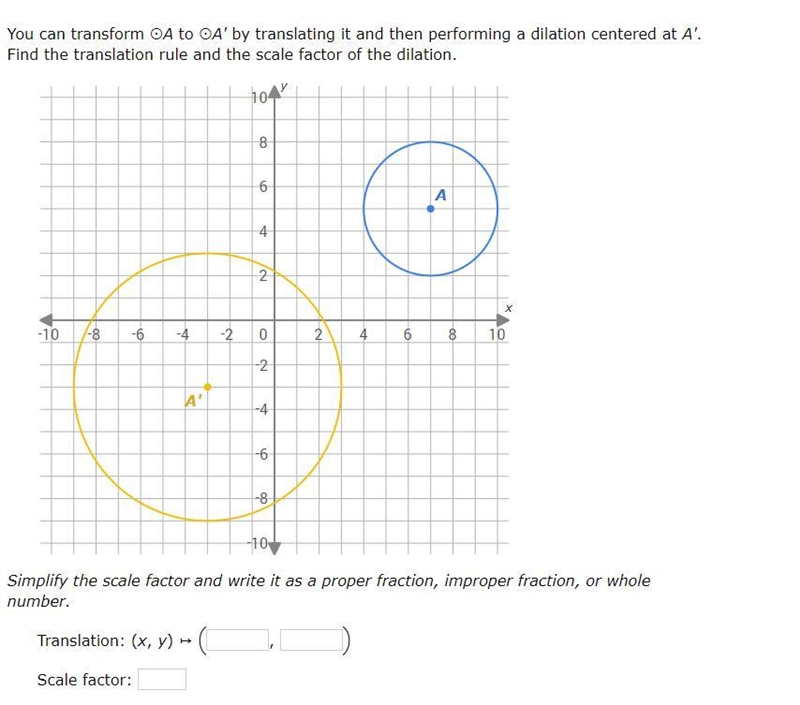 PLEASE HELP ME ASAP PLEASE!!! THANK YOU You can transform ⨀A to ⨀A' by translating-example-1