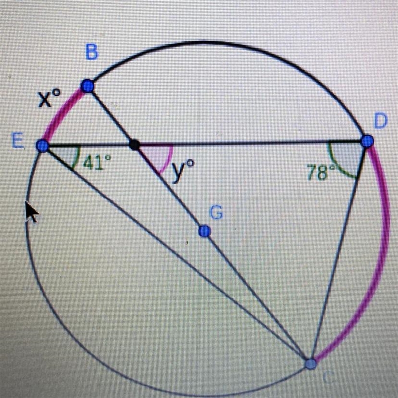 Find the measure of x and y-example-1