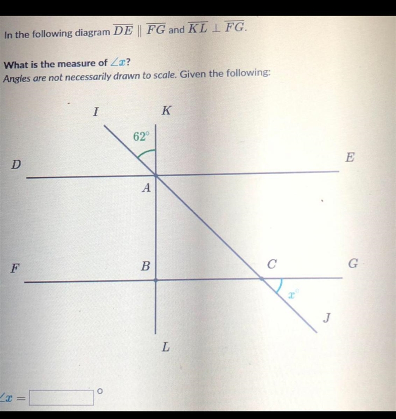 What is the measure of x? someone actually help im confused-example-1