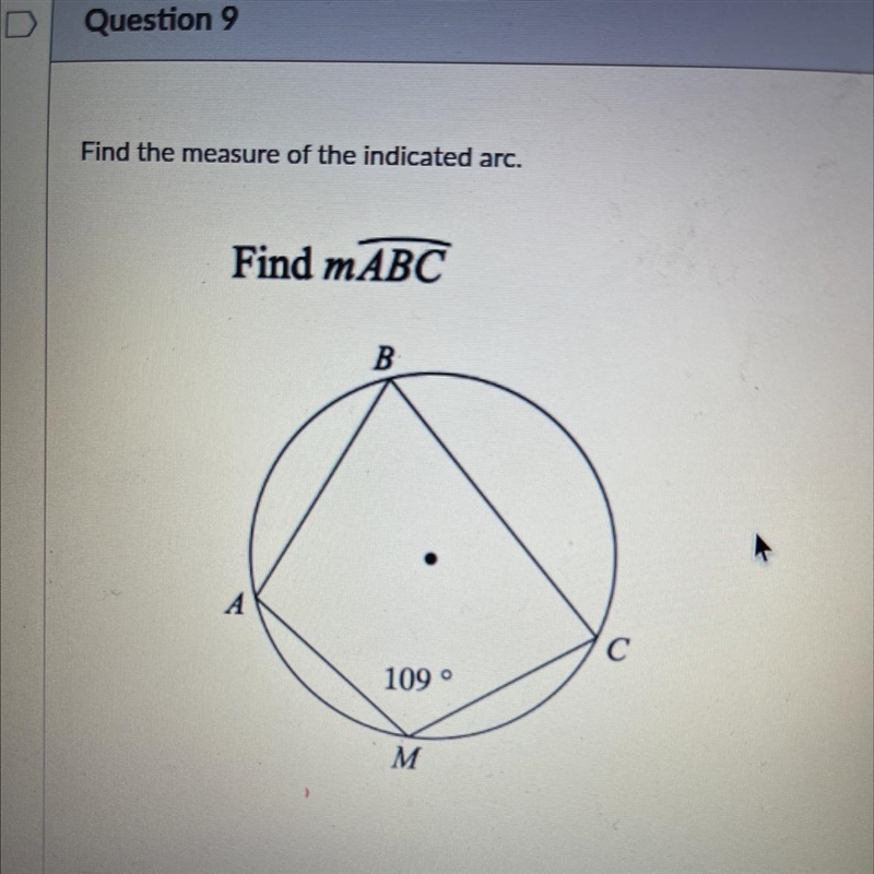 Find the measure of the indicated arc-example-1