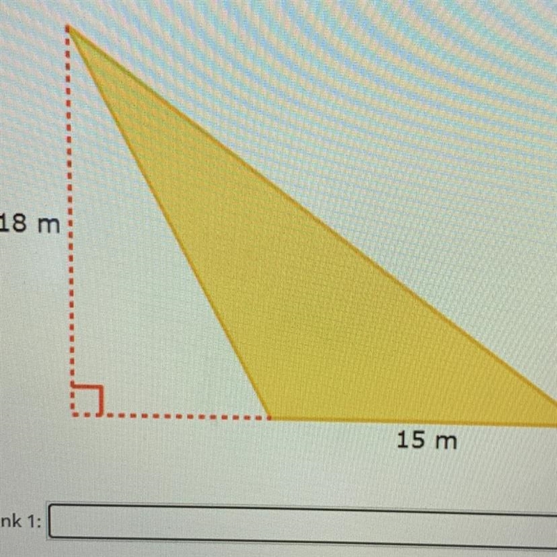 What is the area of the yellow triangle?-example-1