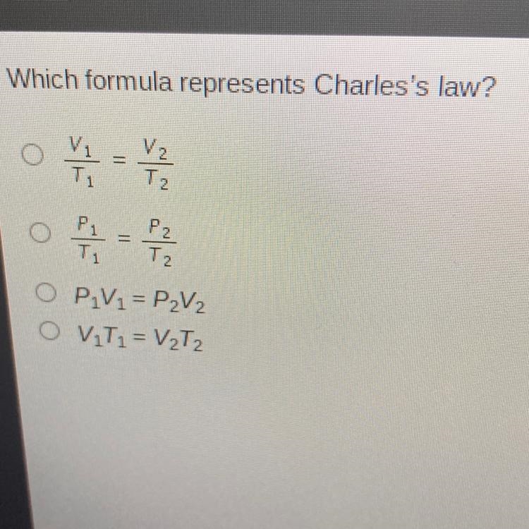 Which formula represents Charles's law? ?-example-1