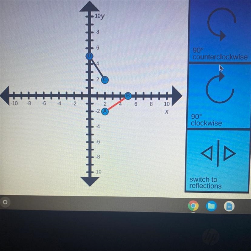 Please help me!!! Line segment AB is a 90° rotation counterclockwise of line segment-example-1