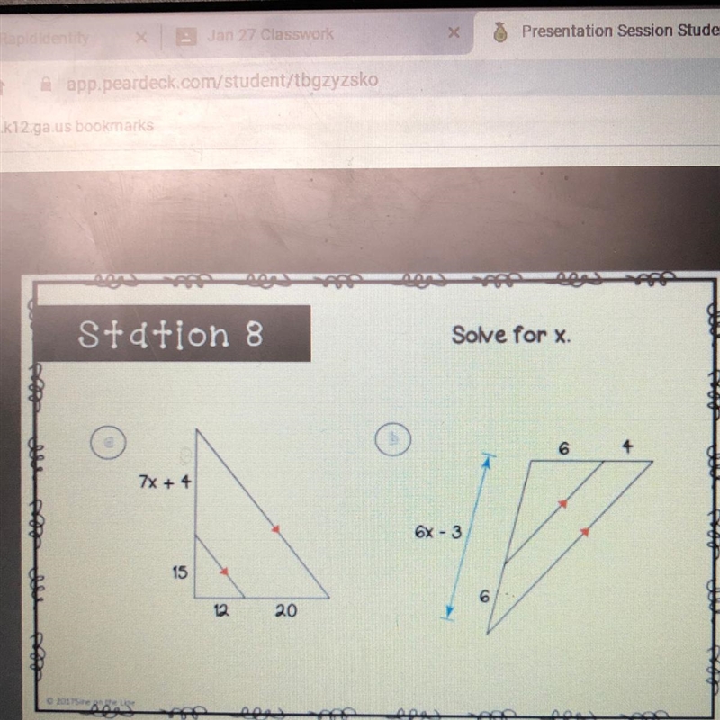 Solve for X for A and B-example-1