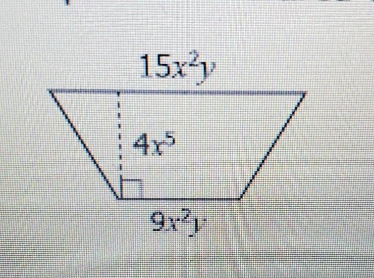 Write an expression in simplified form to represent the area of the trapezoid ​-example-1