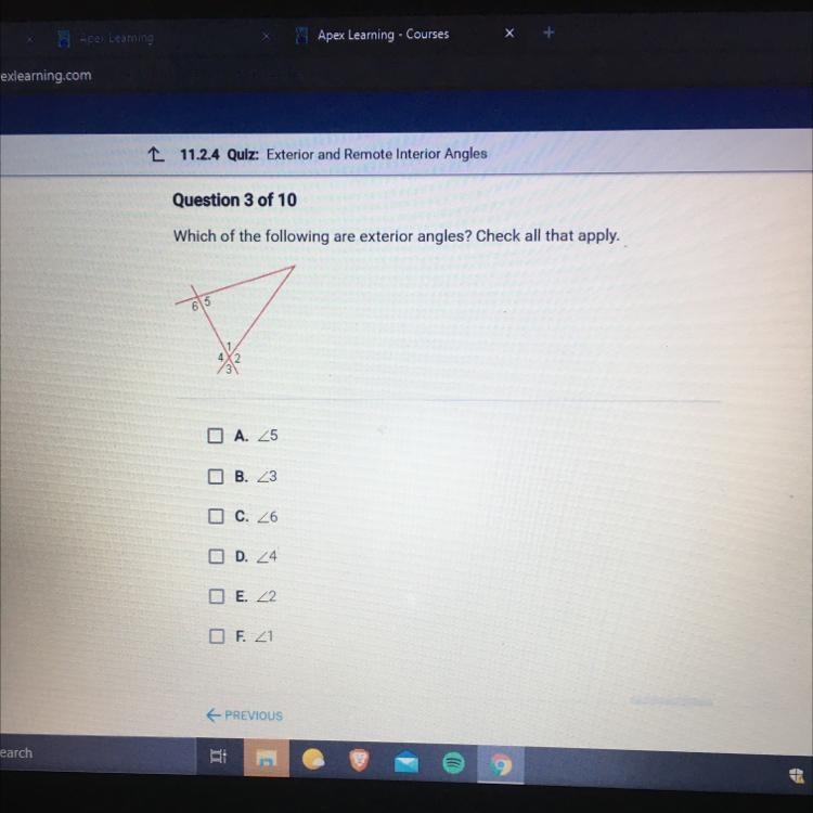 Which of the following are exterior angles? Check all that apply. please help-example-1