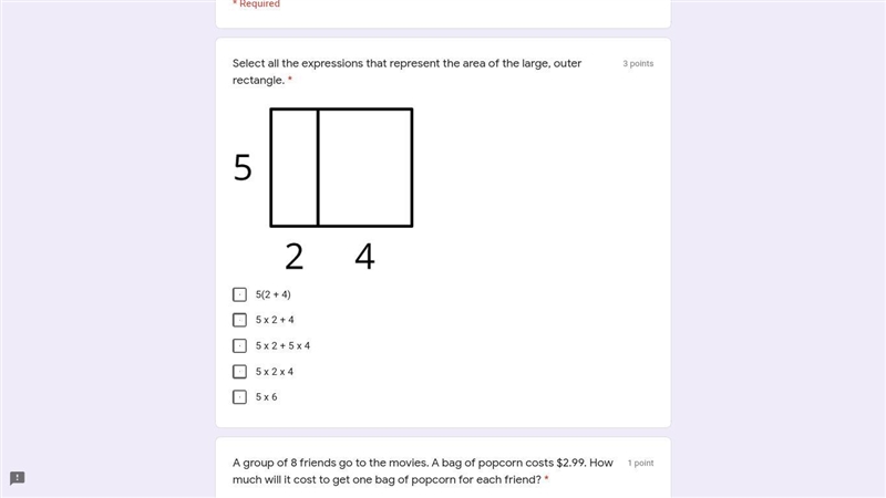 Select All Expressions That Represent The Area Of The Large, Outer Rectangle.-example-1