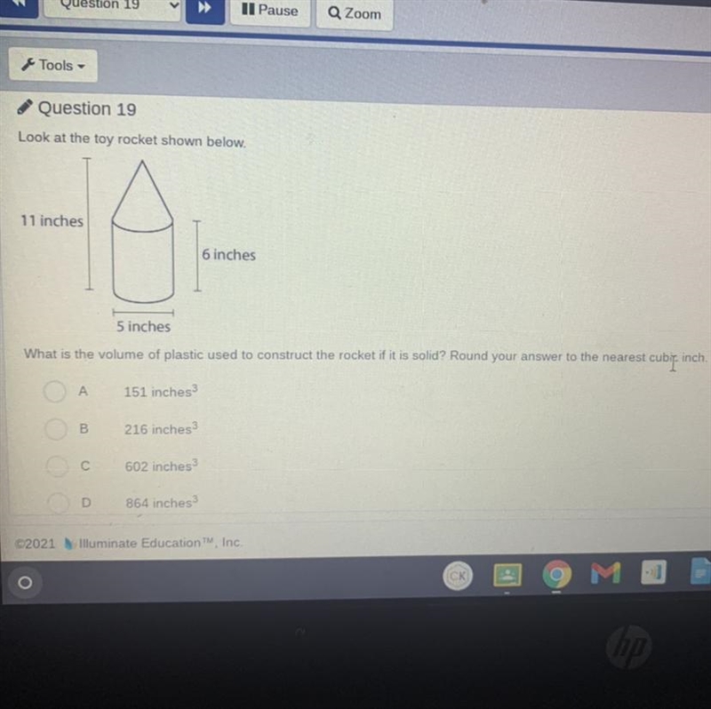 What is the volume of the plastic rocket???-example-1