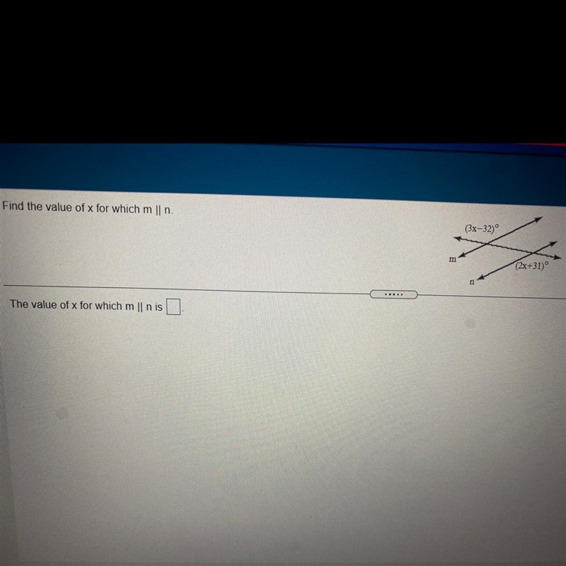 Find the value of x for which m || n.-example-1