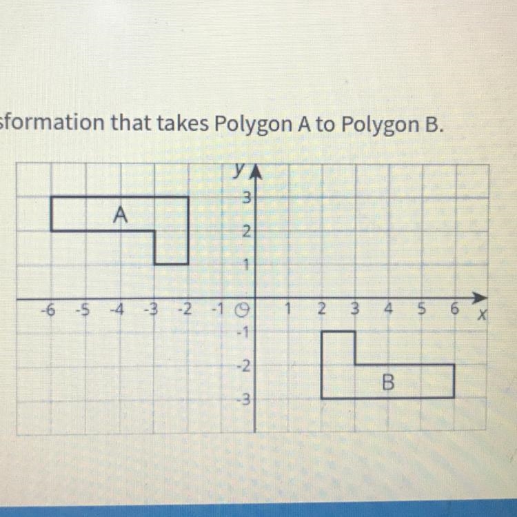 7. Describe a rigid transformation that takes Polygon A to Polygon B-example-1