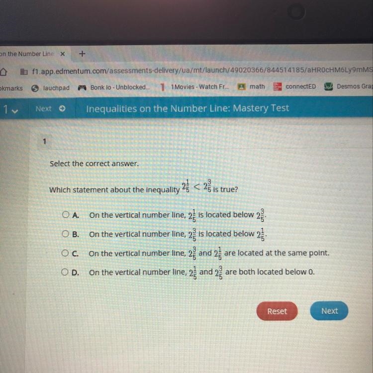 Select the correct answer. Which statement about the inequality 2 < 2$ is true-example-1