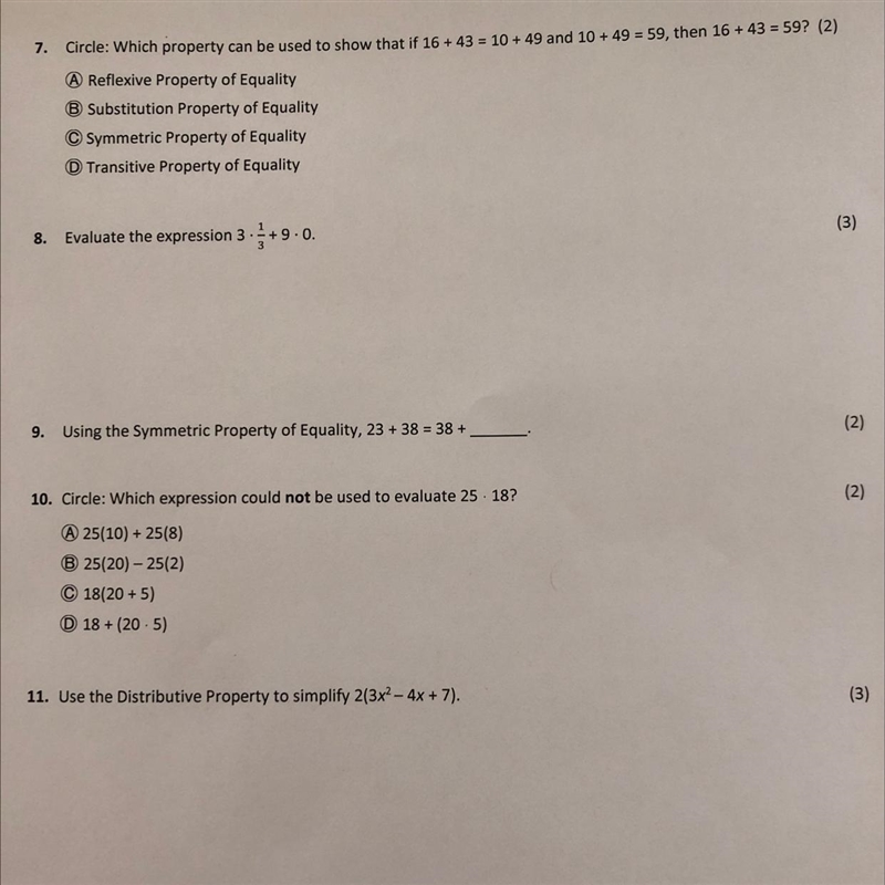 I need help please explain your work for number 7 only-example-1