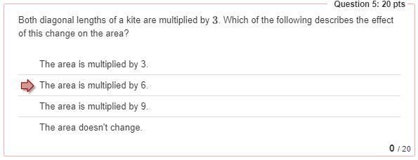 Both diagonal lengths of a kite are multiplied by 3. Which of the following describes-example-1