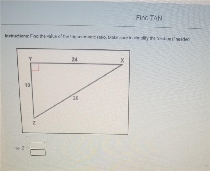 Find the value of the trigonometric ratio. make sure to simplify if its needed.​-example-1