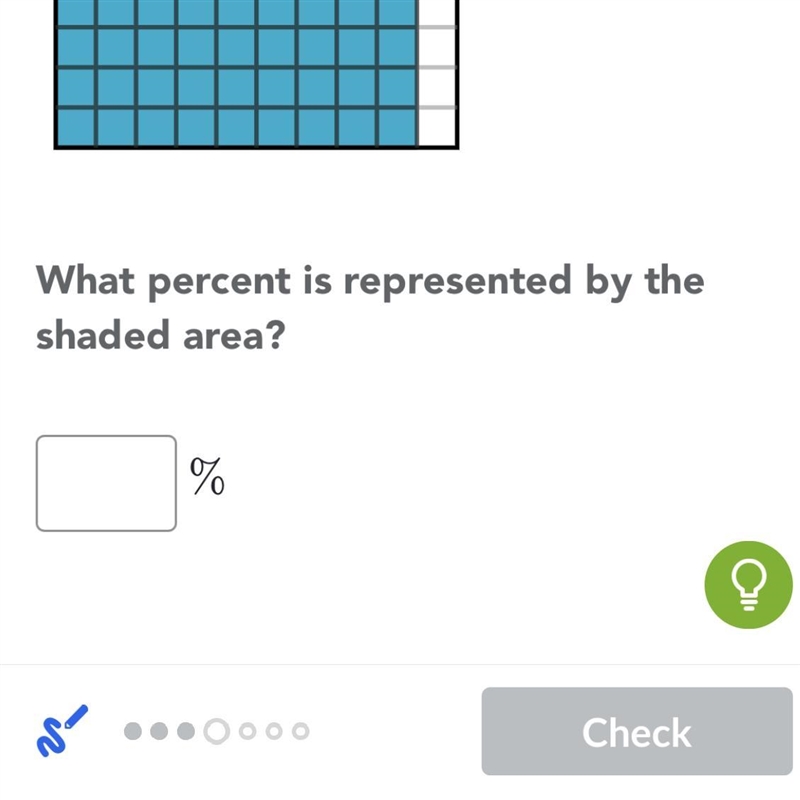 What percent is represented by the shaded area khan academy-example-1