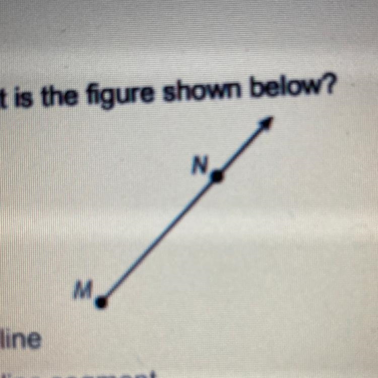 What is the figure shown below? N м. A...line B..line segment C..ray-example-1