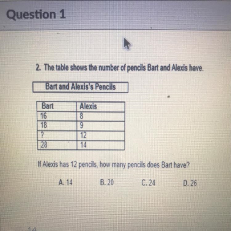 If Alexis has 12 pencils, how many pencils does Bart have?-example-1